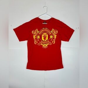 Vintage Y2K Manchester United T Shirt Size Large Red Soccer EPL Premier League
